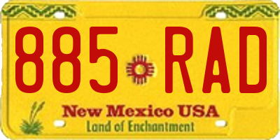 NM license plate 885RAD