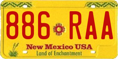 NM license plate 886RAA