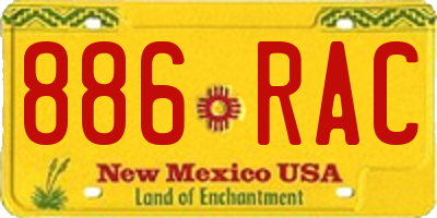 NM license plate 886RAC