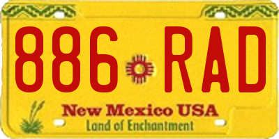 NM license plate 886RAD