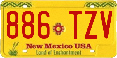 NM license plate 886TZV