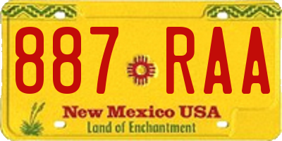 NM license plate 887RAA