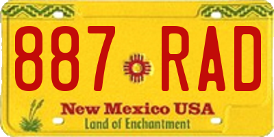 NM license plate 887RAD