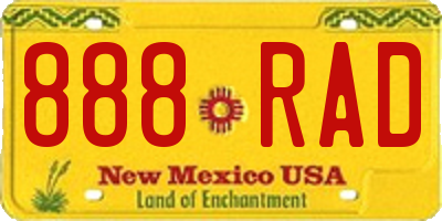 NM license plate 888RAD