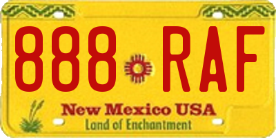NM license plate 888RAF