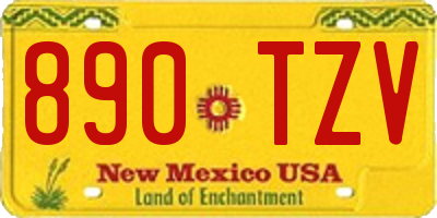 NM license plate 890TZV