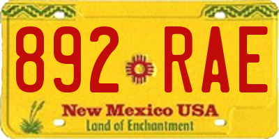 NM license plate 892RAE