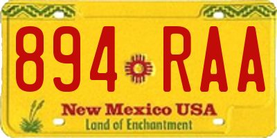 NM license plate 894RAA