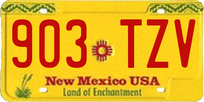 NM license plate 903TZV
