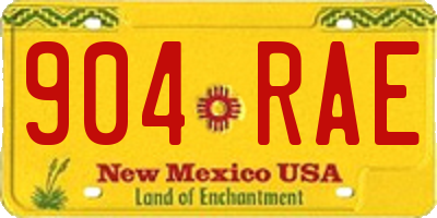 NM license plate 904RAE