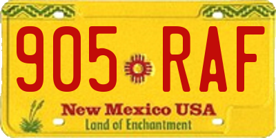 NM license plate 905RAF
