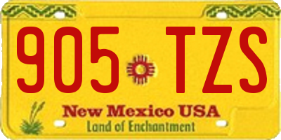 NM license plate 905TZS