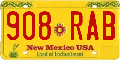 NM license plate 908RAB