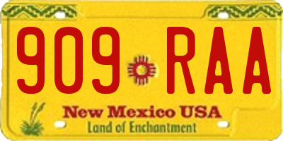 NM license plate 909RAA