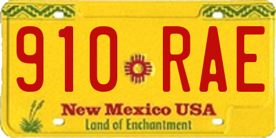 NM license plate 910RAE