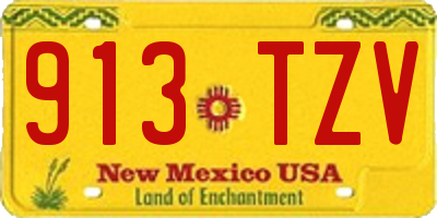NM license plate 913TZV