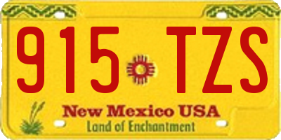 NM license plate 915TZS