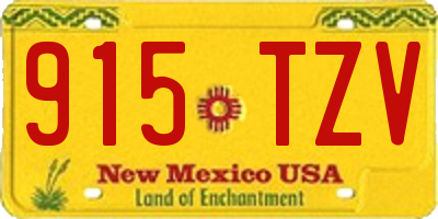 NM license plate 915TZV