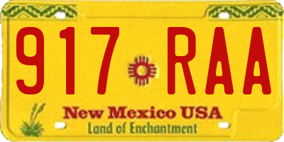 NM license plate 917RAA