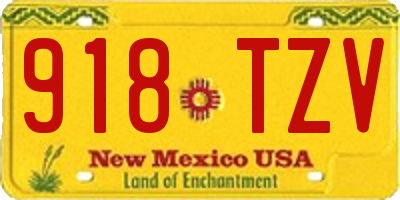 NM license plate 918TZV