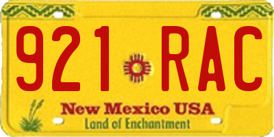 NM license plate 921RAC