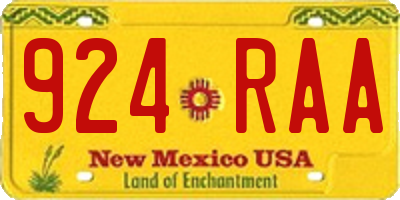 NM license plate 924RAA