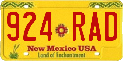 NM license plate 924RAD