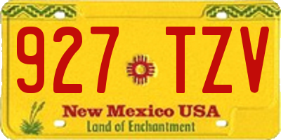 NM license plate 927TZV