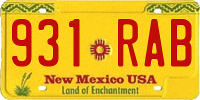 NM license plate 931RAB