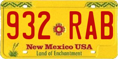 NM license plate 932RAB