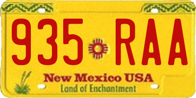 NM license plate 935RAA