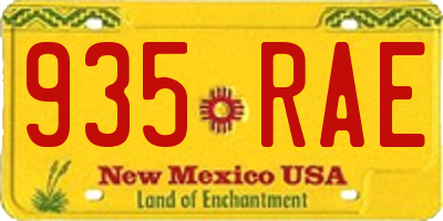 NM license plate 935RAE