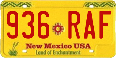 NM license plate 936RAF