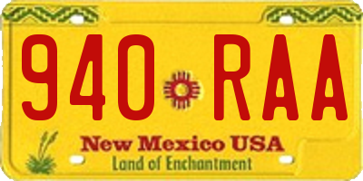 NM license plate 940RAA