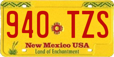 NM license plate 940TZS