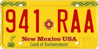 NM license plate 941RAA