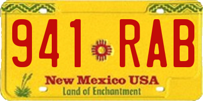 NM license plate 941RAB