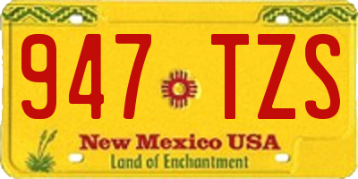 NM license plate 947TZS