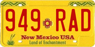 NM license plate 949RAD