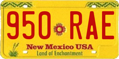 NM license plate 950RAE
