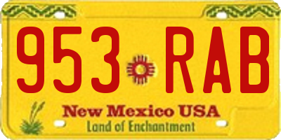 NM license plate 953RAB