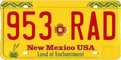 NM license plate 953RAD