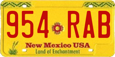 NM license plate 954RAB
