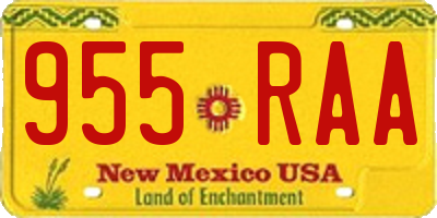 NM license plate 955RAA