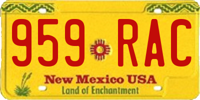 NM license plate 959RAC