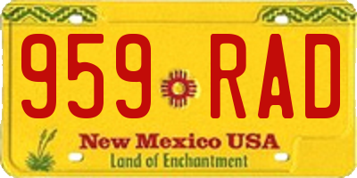NM license plate 959RAD