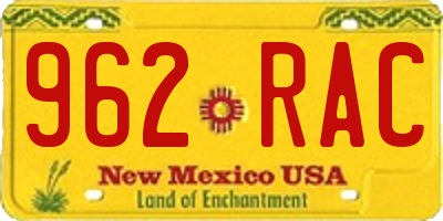 NM license plate 962RAC