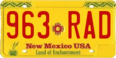 NM license plate 963RAD