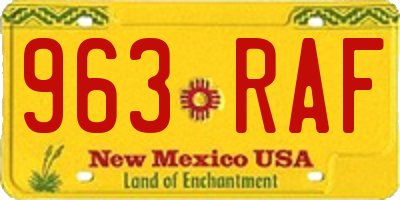 NM license plate 963RAF
