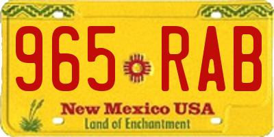 NM license plate 965RAB